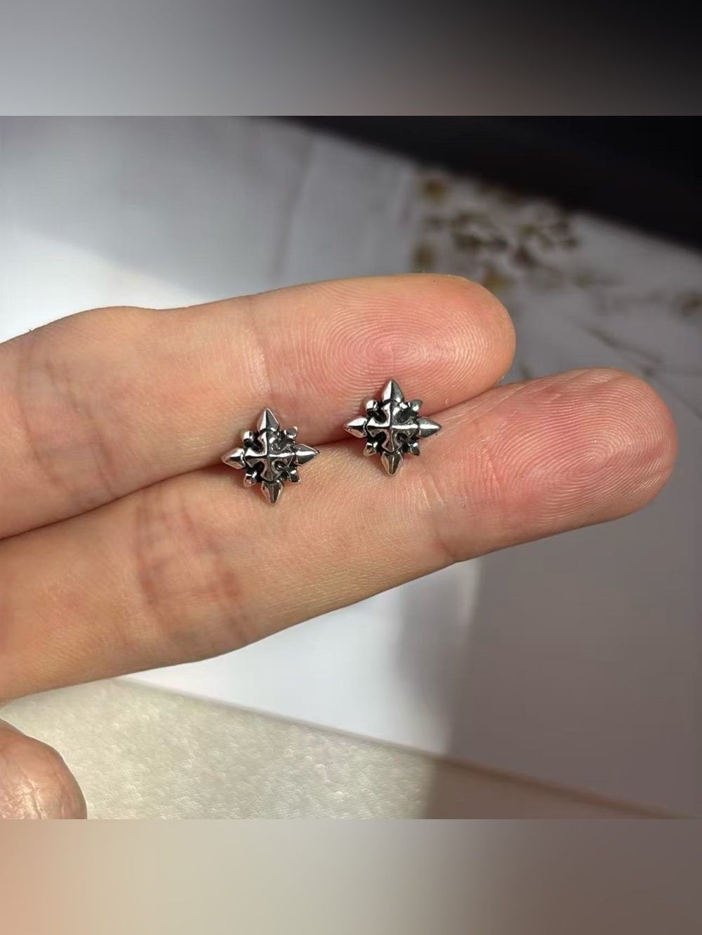 10mm Star Stud Earrings for Men Women Streetwear Hip Hop Punk Unisex Style